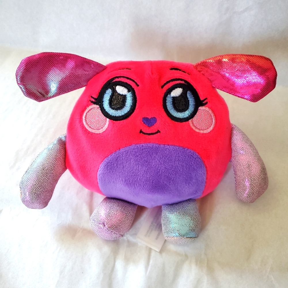 Mush Meez Squeezy Moldable Stuffed Plush Deanna‎ Dog 4" Pink